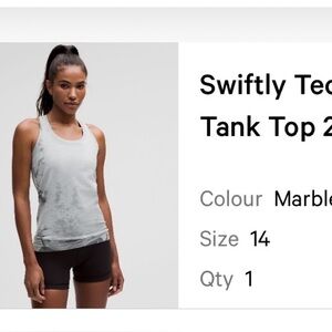 Women's Lululemon Swiftly Gray Tank Top